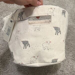Petit Pehr Mini Canvas Lamb Print Storage Bin - Neutral